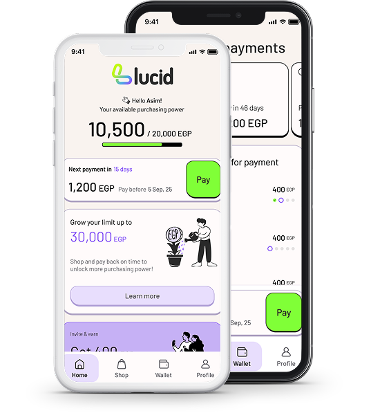 The Lucid app on two phones